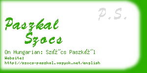 paszkal szocs business card